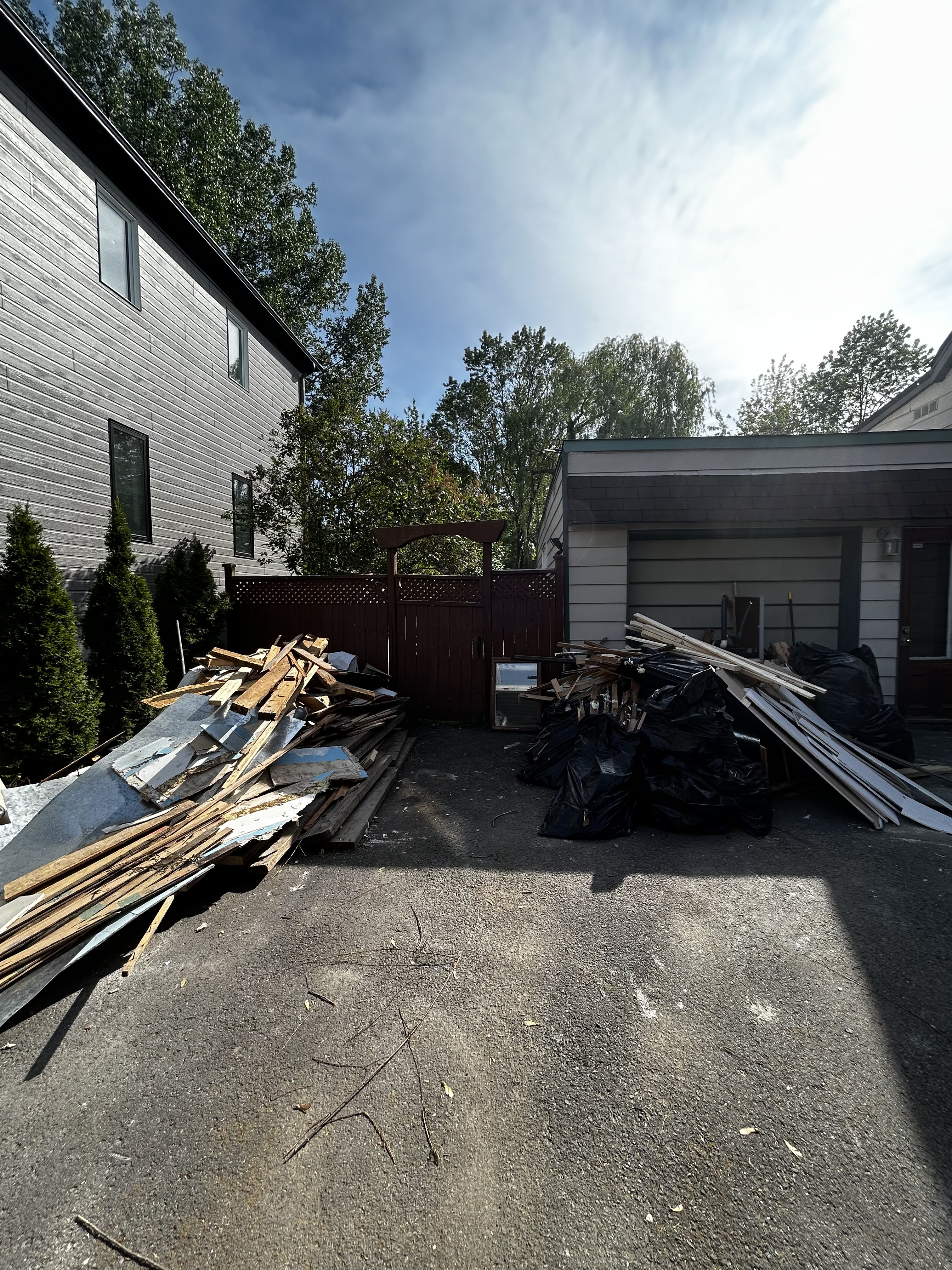 Residential debris before cleanout